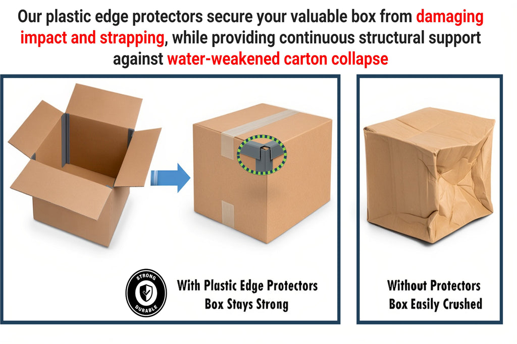 Reusable PVC Edge & Corner Protectors for Moving, Cargo, Storage and Material Handling (50 pack)