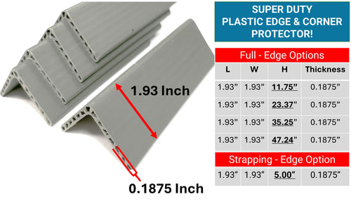 Reusable PVC Edge & Corner Protectors for Moving, Cargo, Storage and Material Handling (50 pack)