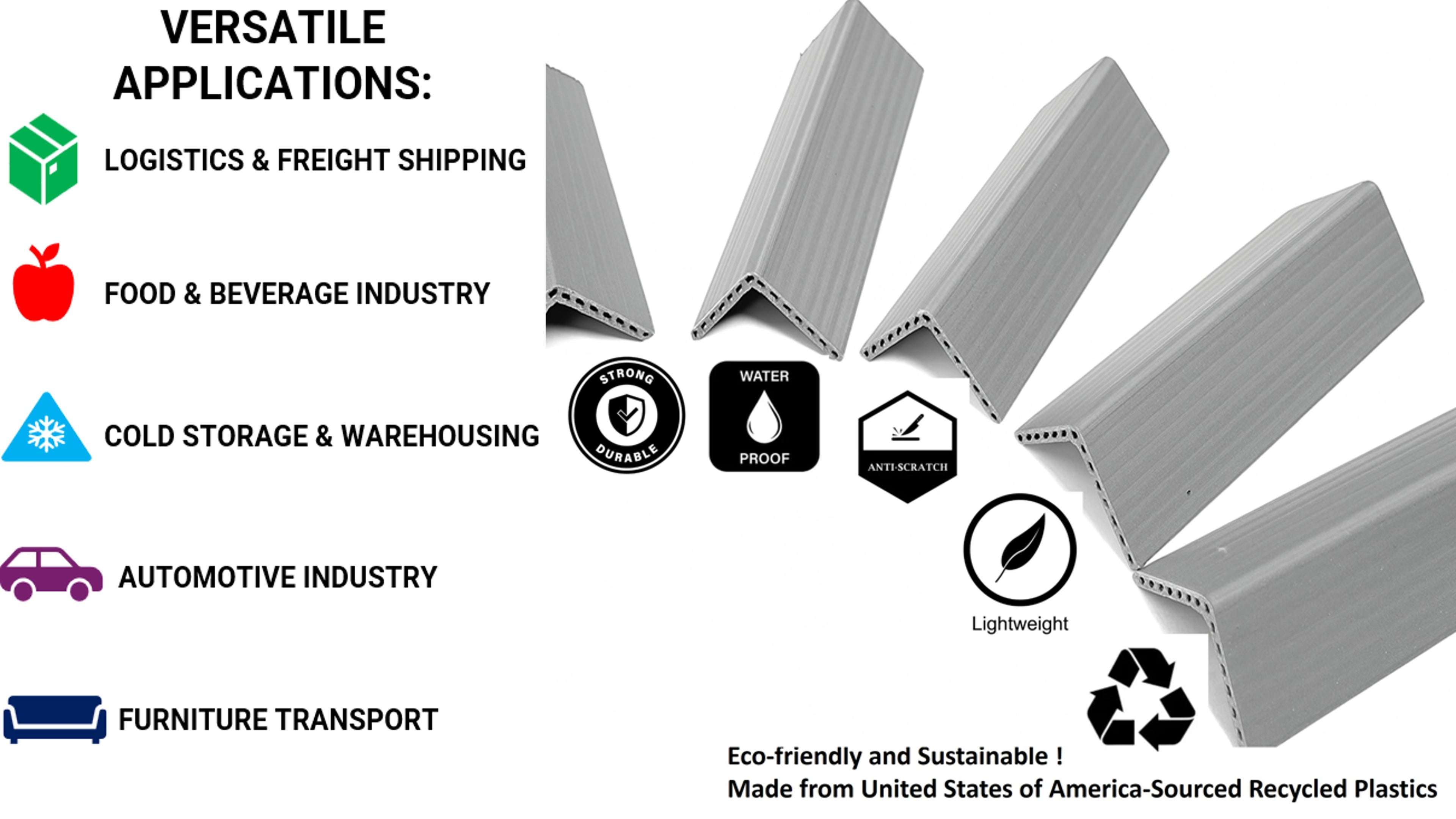 Reusable PVC Edge & Corner Protectors for Moving, Cargo, Storage and Material Handling (50 pack)